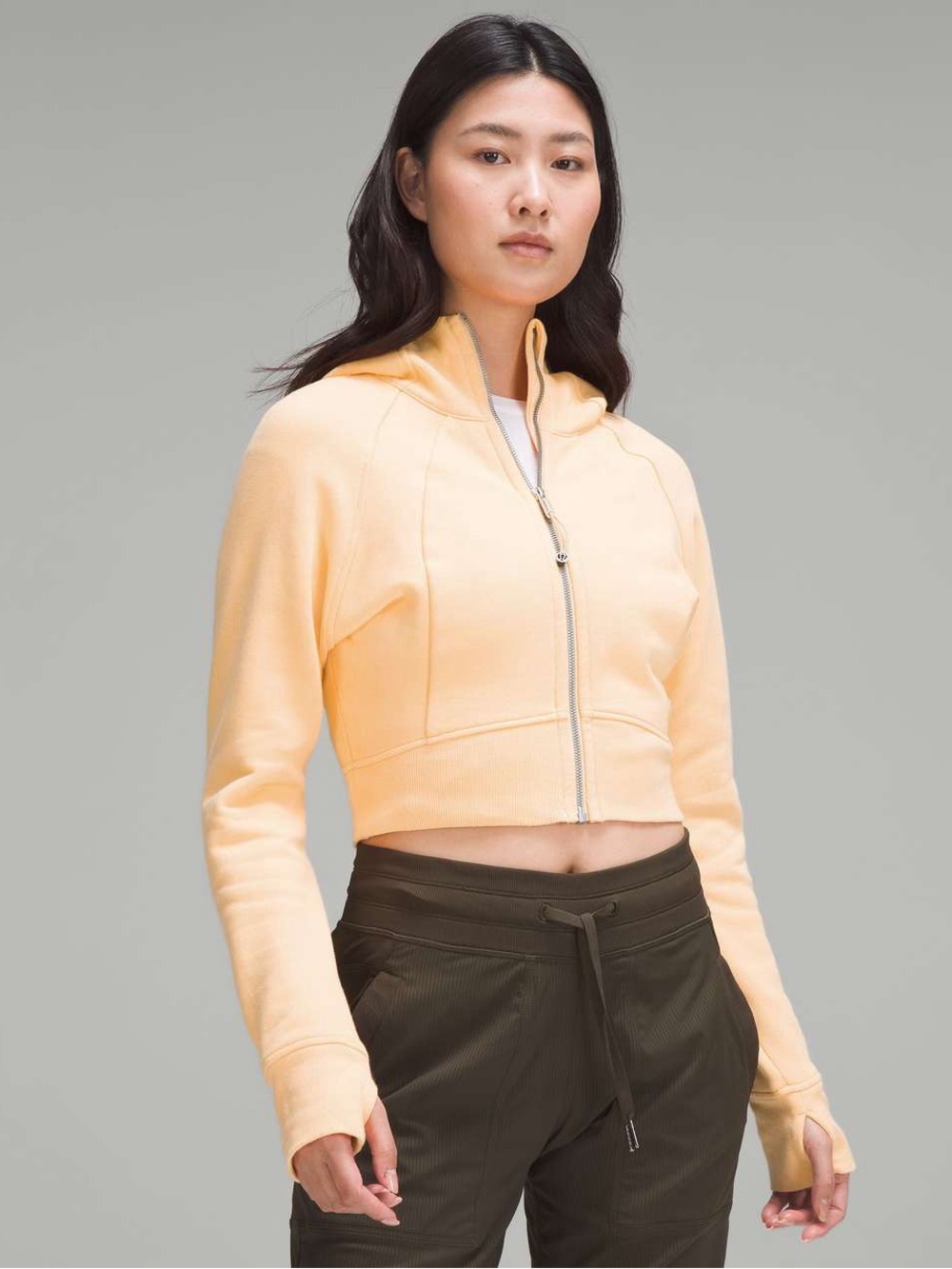 lululemon athletica Cropped Zip Hoodie in Soft Peach